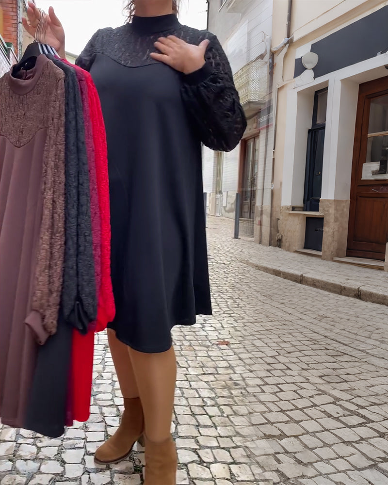 Chic Lace Overlay Dress